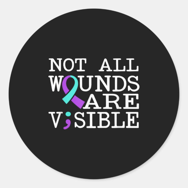 Suicide Awareness Suicide Prevention Suprt Survivo Classic Round Sticker (Front)