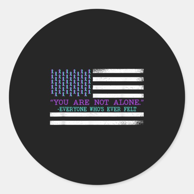 Suicide Awareness Suicide Prevention Suprt Survivo Classic Round Sticker (Front)