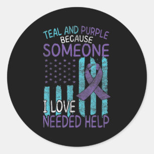 Suicide Awareness Suicide Prevention Suprt Survivo Classic Round Sticker