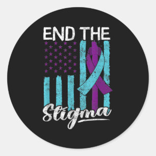 Suicide Awareness Suicide Prevention Suprt Survivo Classic Round Sticker