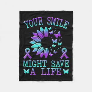 Suicide Awareness Suicide Prevention Suprt Survivo Fleece Blanket