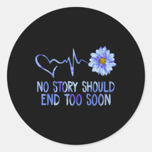Suicide Awareness Sunflower Classic Round Sticker