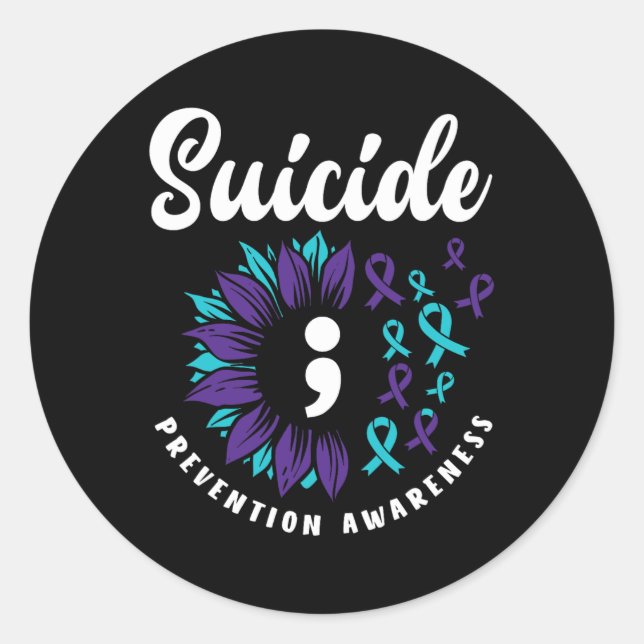 Suicide Awareness Support Suicide Prevention Aware Classic Round Sticker (Front)