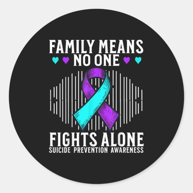 Suicide Awareness Suprt Suicide Prevention Awarene Classic Round Sticker (Front)