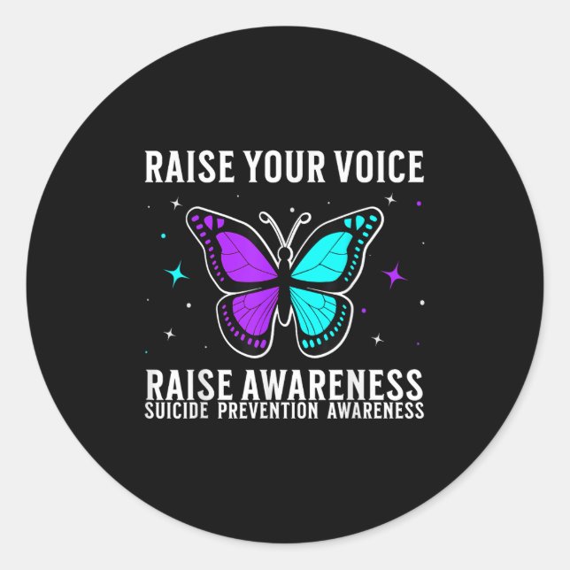 Suicide Awareness Suprt Suicide Prevention Awarene Classic Round Sticker (Front)