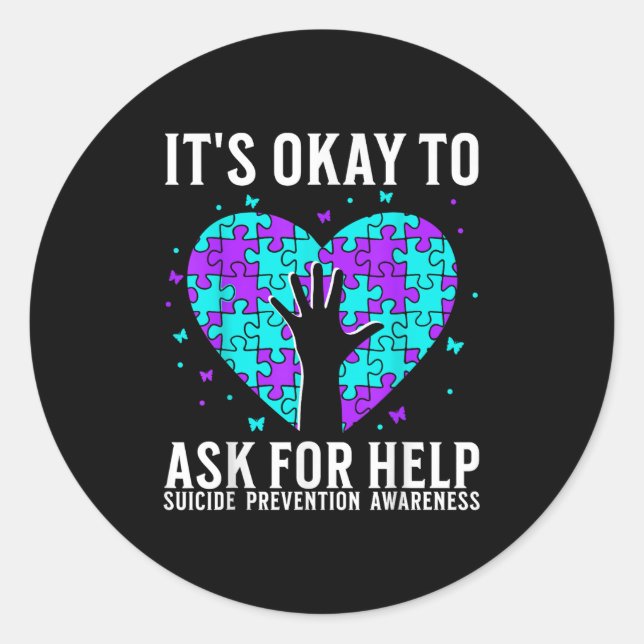 Suicide Awareness Suprt Suicide Prevention Awarene Classic Round Sticker (Front)