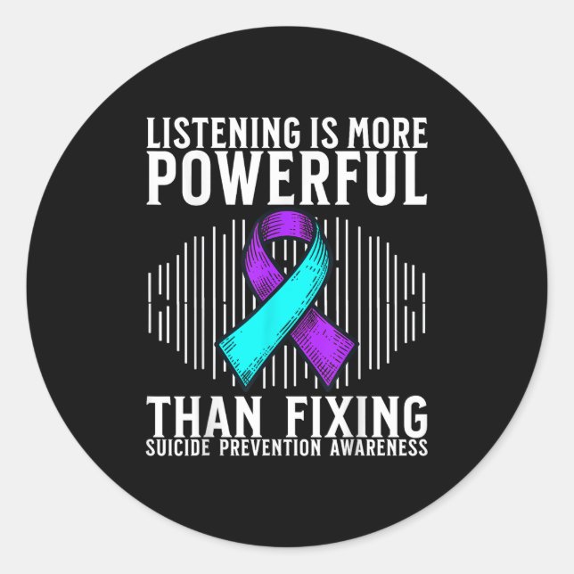 Suicide Awareness Suprt Suicide Prevention Awarene Classic Round Sticker (Front)