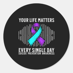Suicide Awareness Suprt Suicide Prevention Awarene Classic Round Sticker