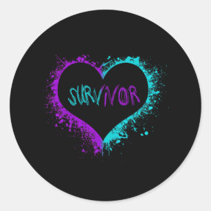 Suicide Awareness Survivor Suicide Awareness Heart Classic Round Sticker