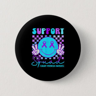 Suicide Awareness Teal &amp; Purple Ribbon Suprt G 6 Cm Round Badge