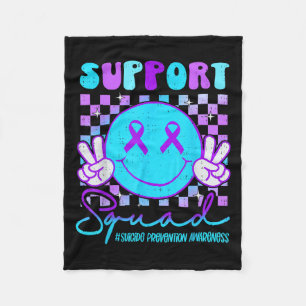 Suicide Awareness Teal &amp; Purple Ribbon Suprt G Fleece Blanket