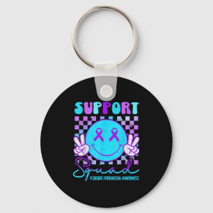 Suicide Awareness Teal &amp; Purple Ribbon Suprt G Key Ring