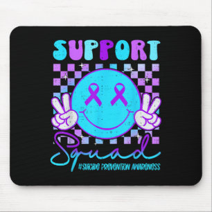 Suicide Awareness Teal &amp; Purple Ribbon Suprt G Mouse Pad