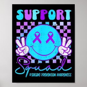 Suicide Awareness Teal &amp; Purple Ribbon Suprt G Poster