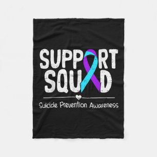 Suicide Awareness Teal &amp; Purple Ribbon Suprt M Fleece Blanket