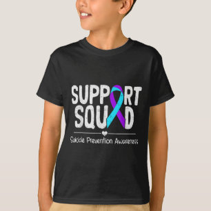 Suicide Awareness Teal & Purple Ribbon Suprt M T-Shirt