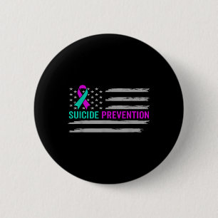 Suicide Awareness Usa American Flag Mental Health 6 Cm Round Badge