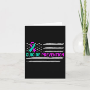 Suicide Awareness Usa American Flag Mental Health Card