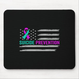 Suicide Awareness Usa American Flag Mental Health Mouse Pad