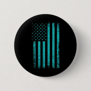 Suicide Awareness Usa Flag Teal Purple American 6 Cm Round Badge