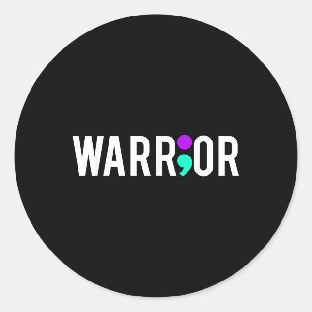 Suicide Awareness Warrior Design Gift For Mental Classic Round Sticker (Front)