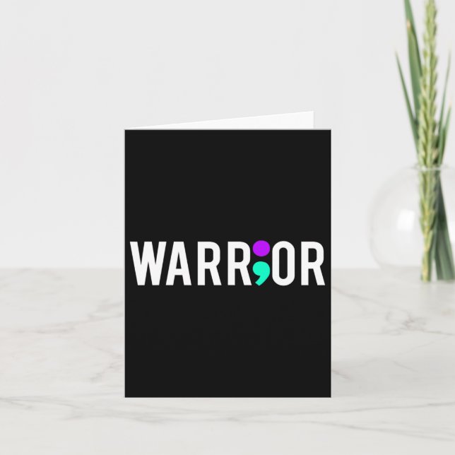 Suicide Awareness Warrior Design Gift For Mental H Card (Front)