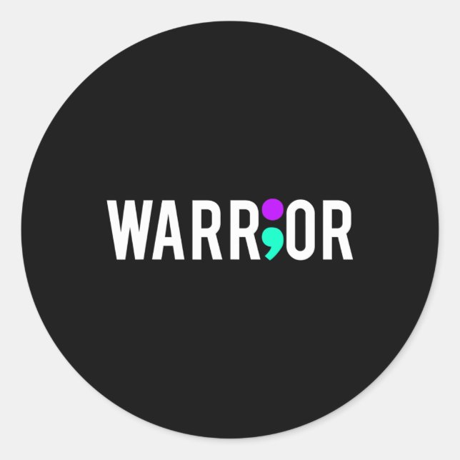 Suicide Awareness Warrior Design Gift For Mental H Classic Round Sticker (Front)