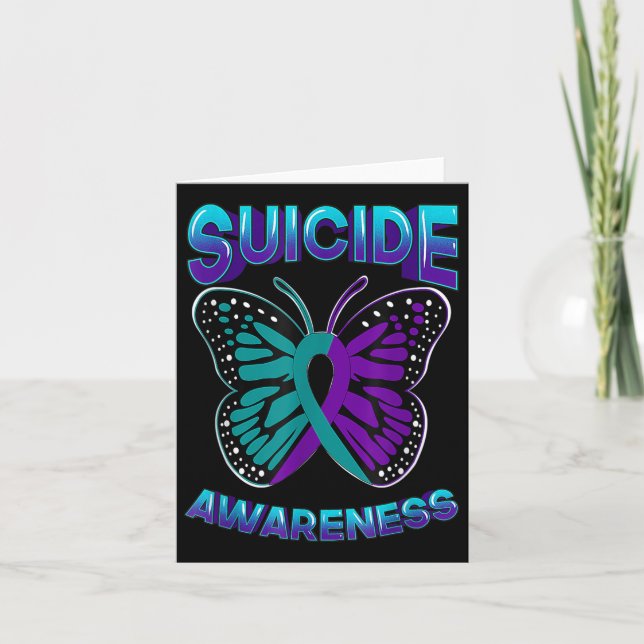 Suicide Awareness Warrior Purple &amp; Teal Card (Front)