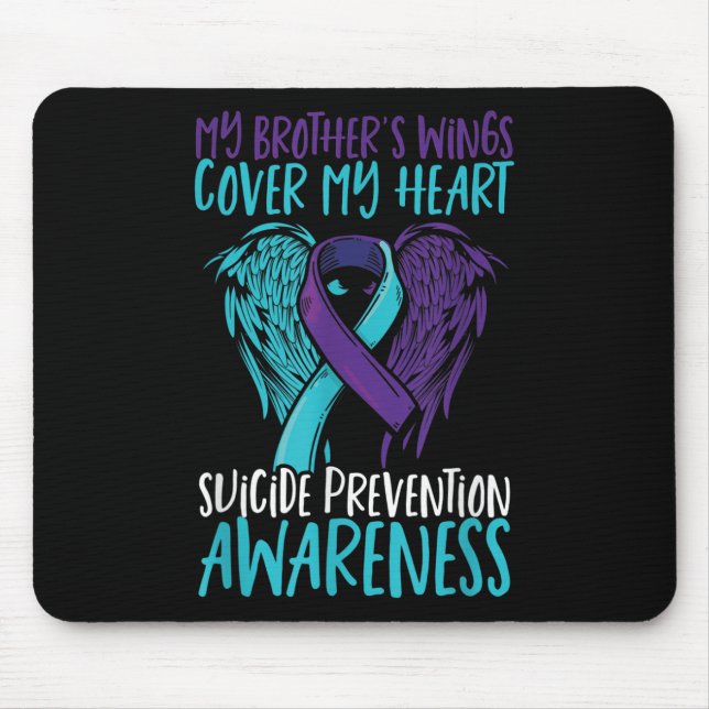 Suicide Awareness Wings &amp; Ribbon Suicide Mouse Pad (Front)