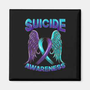 Suicide Awareness Wings and Ribbon Suicide Preven Magnet