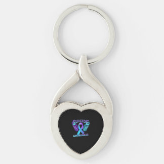 Suicide Awareness Wings And Ribbon Suicide Prevent Key Ring