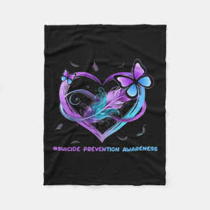 Suicide Awareness Wings Angel Ribbon, Suicide Fleece Blanket