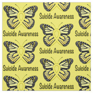 Suicide Butterfly Awareness Ribbon Fabric