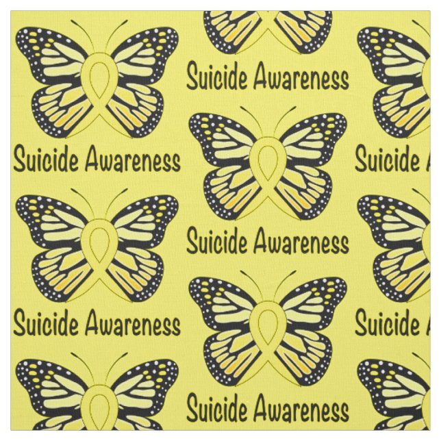 Suicide Butterfly Awareness Ribbon Fabric (Swatch)