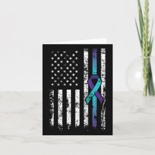 Suicide Depression American Flag Prevention Awaren Card