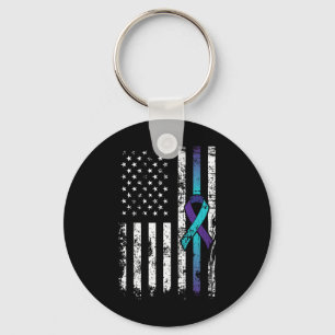 Suicide Depression American Flag Prevention Awaren Key Ring