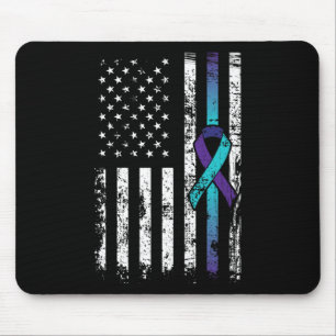Suicide Depression American Flag Prevention Awaren Mouse Pad