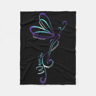 Suicide Depression Dragonfly Prevention Awareness  Fleece Blanket