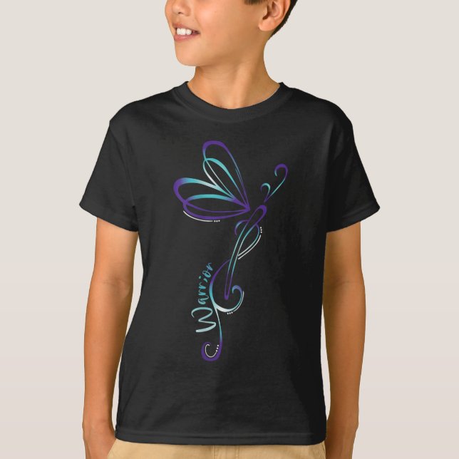 Suicide Depression Dragonfly Prevention Awareness  T-Shirt (Front)