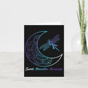 Suicide Depression Moon Dragonfly Prevention Aware Card