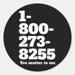 Suicide Hotline Number Classic Round Sticker