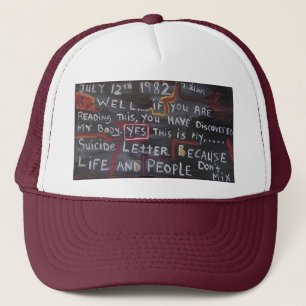 SUICIDE LETTER TRUCKER HAT