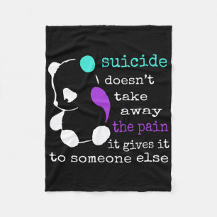 Suicide Pain Semicolon Gift Suicide Prevention Awa Fleece Blanket