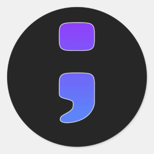 ; Suicide Pain Semicolon Suicide Prevention Awaren Classic Round Sticker