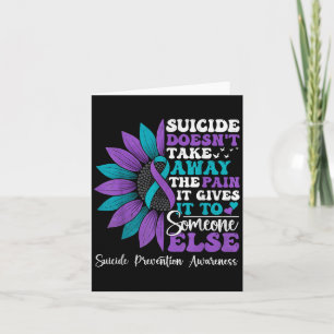 Suicide Pain Sunflower Suicide Prevention Awarenes Card