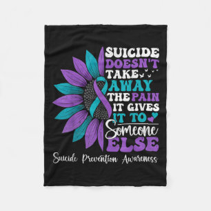 Suicide Pain Sunflower Suicide Prevention Awarenes Fleece Blanket