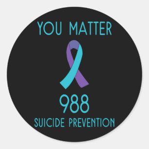 Suicide Prevention 988 Hotline  Classic Round Sticker