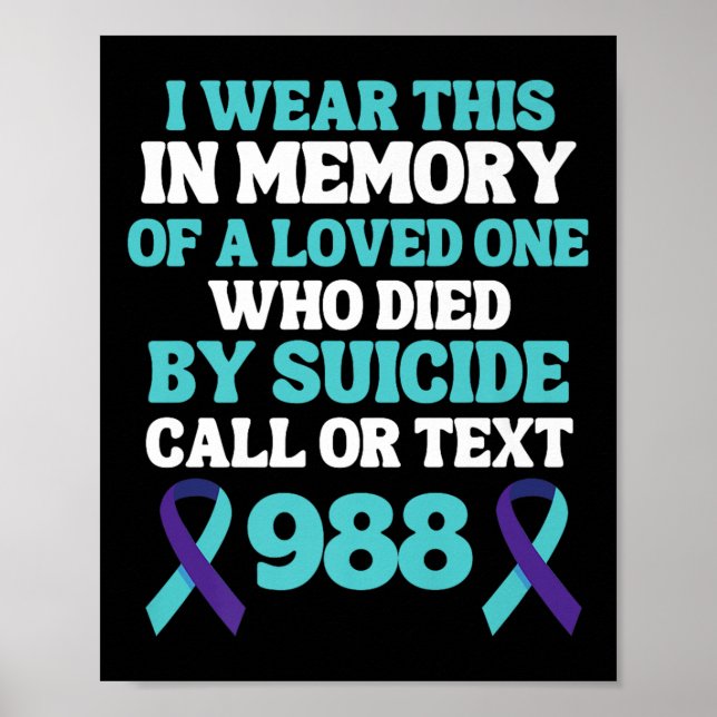 Suicide Prevention 988 Hotline - In Memory Of Love Poster (Front)