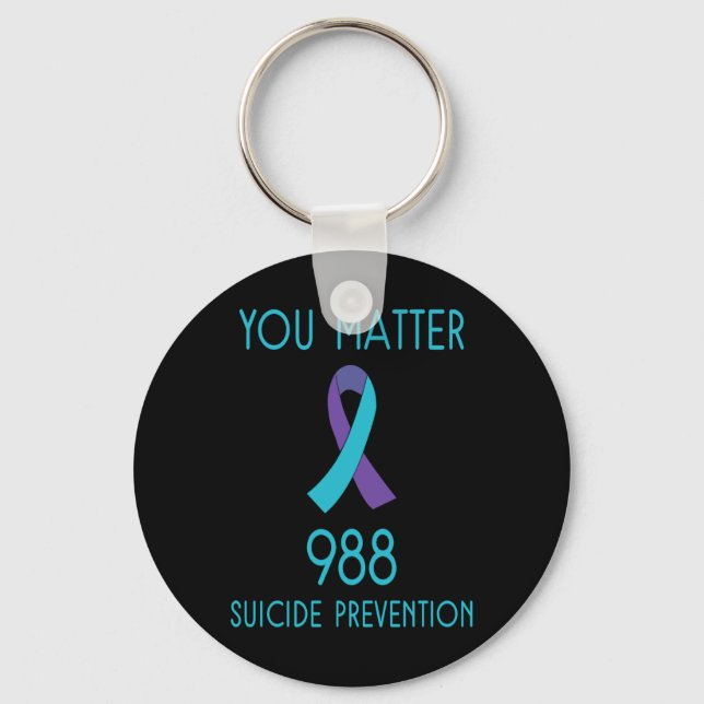 Suicide Prevention 988 Hotline  Key Ring (Front)