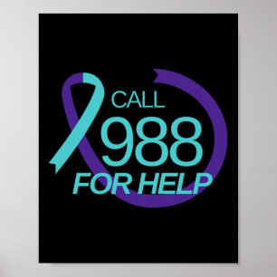 Suicide Prevention 988 Suicide Prevention Depressi Poster